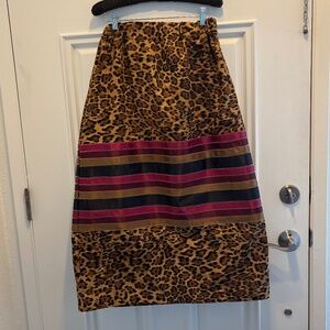 Native American First Nations Handmade Ribbon Skirt Lakota Cheetah Print